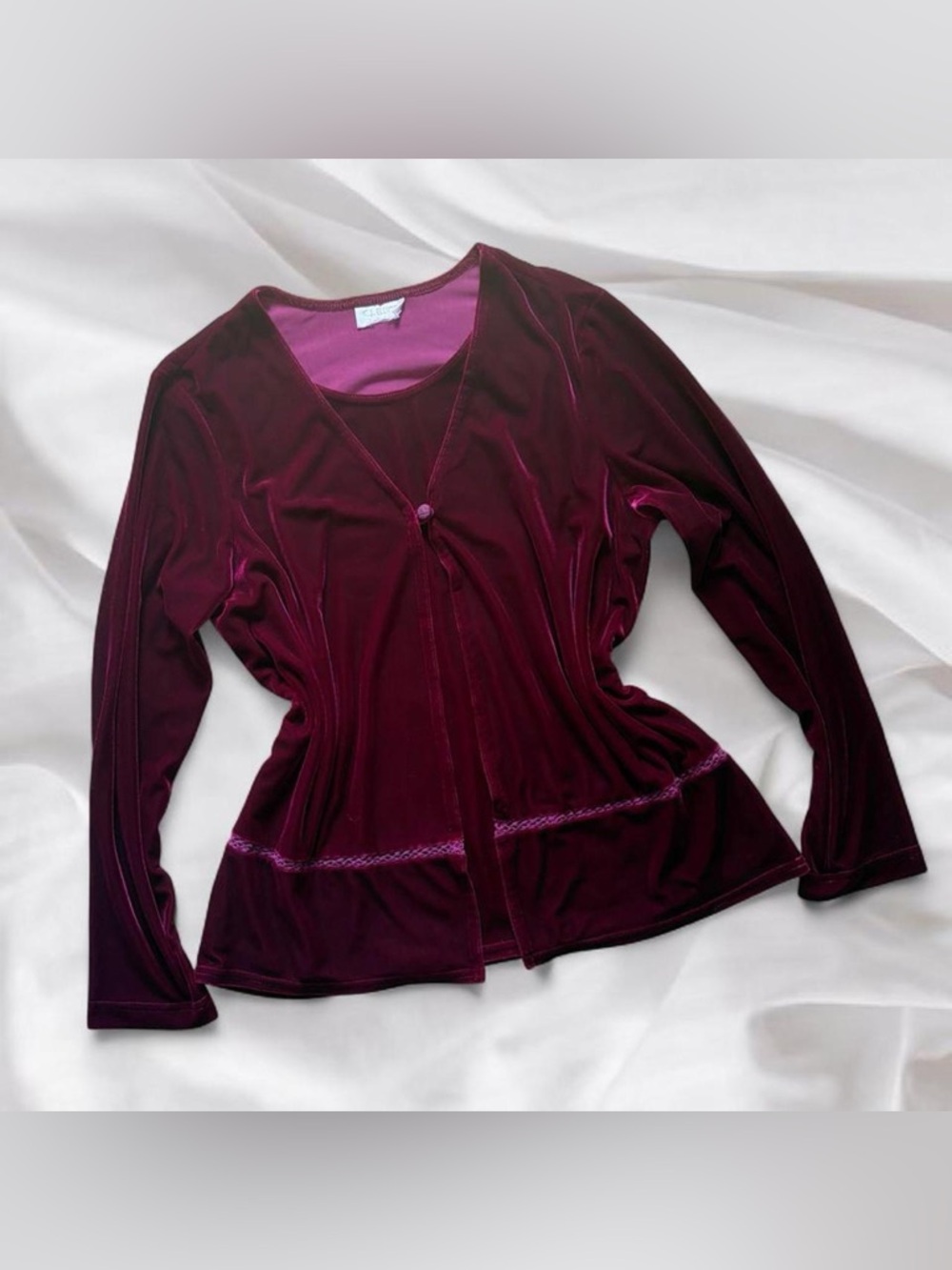 ‼️SOLD‼️Burgundy Red Velvet 2 Piece Top